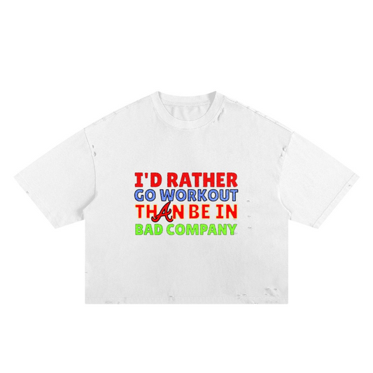 BAD COMPANY DISTRESSED TEE WHITE